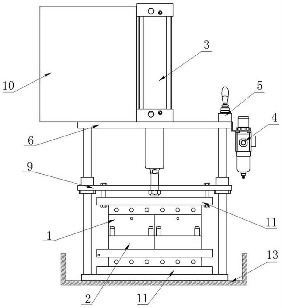 Air pressure drive type ice ball machining device