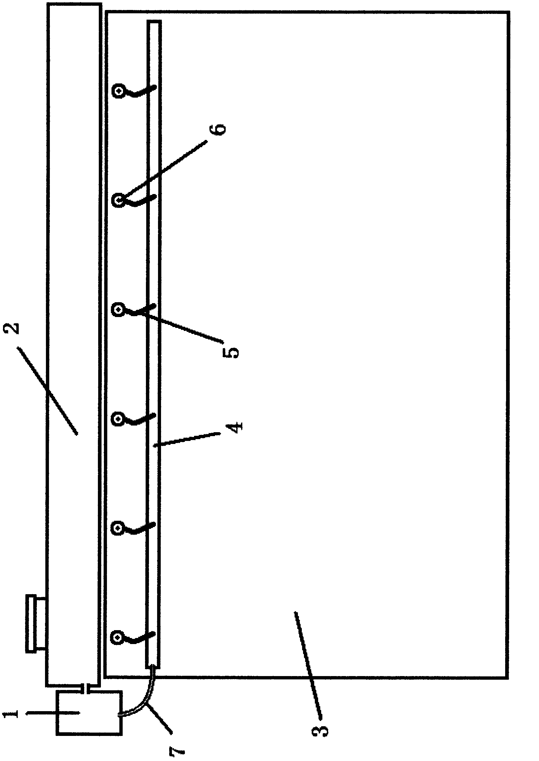 Water-curtain-type air humidifying and cooling device and humidity control method thereof