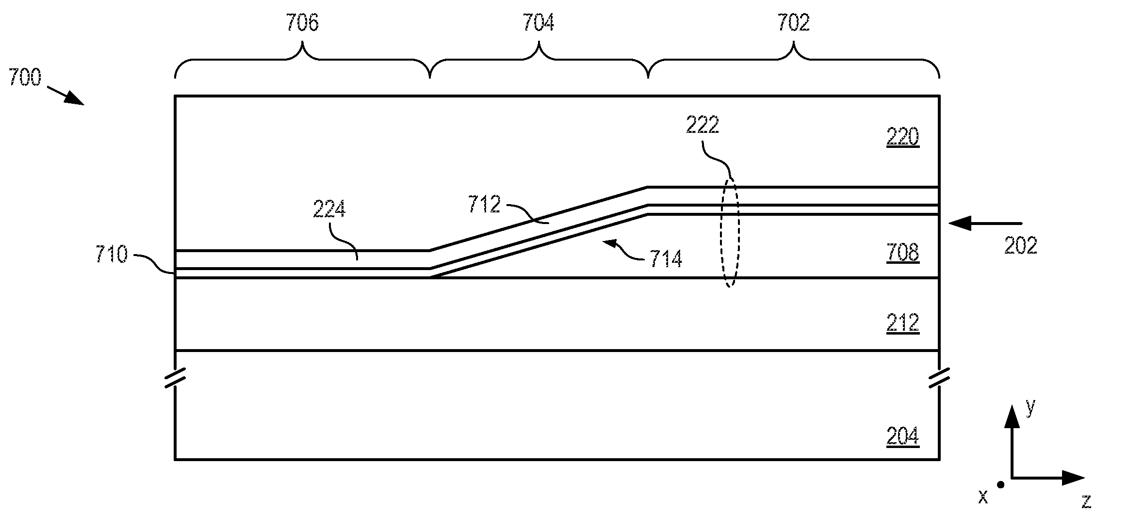 Surface waveguide having a tapered region and method of forming