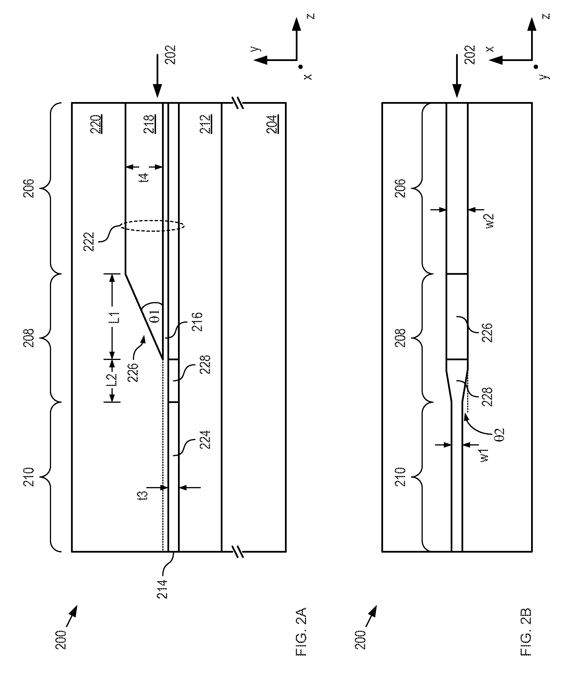 Surface waveguide having a tapered region and method of forming