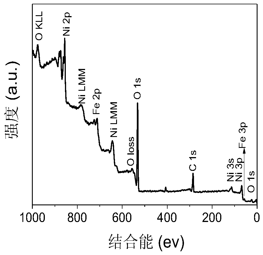 Preparation method and application of amorphous (Ni,Fe)OOH thin film electrocatalyst supported on surface of foamed nickel