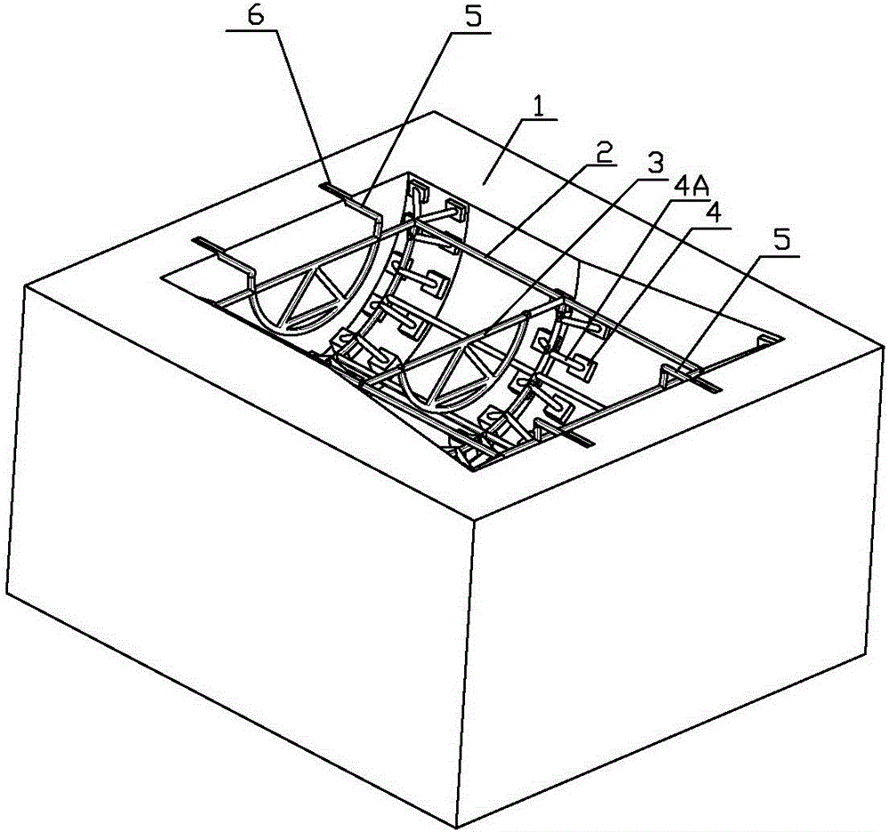 A chilled iron core frame assembly device and manufacturing method for casting sand core of generator cylinder body