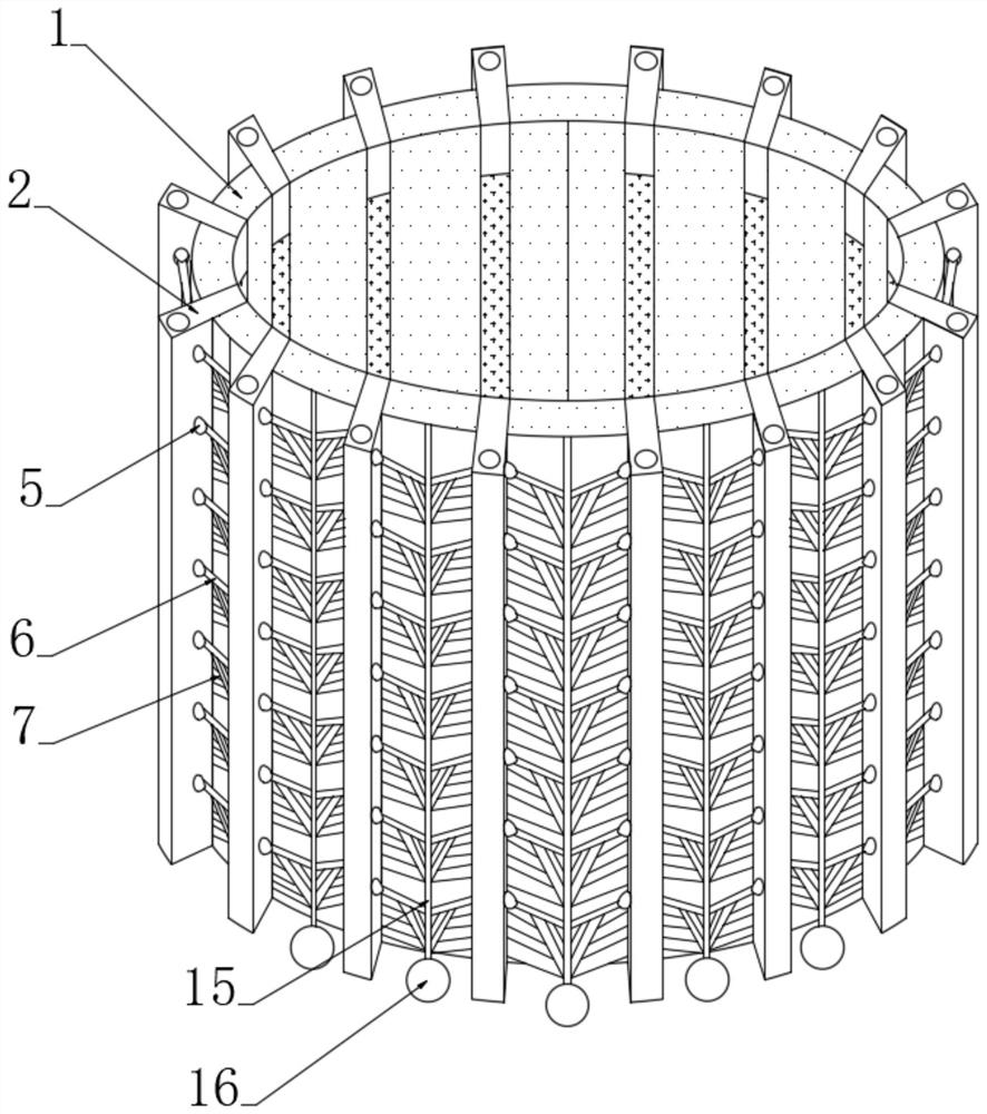 Oil stain decomposition and adsorption device for oil-containing waste gas treatment