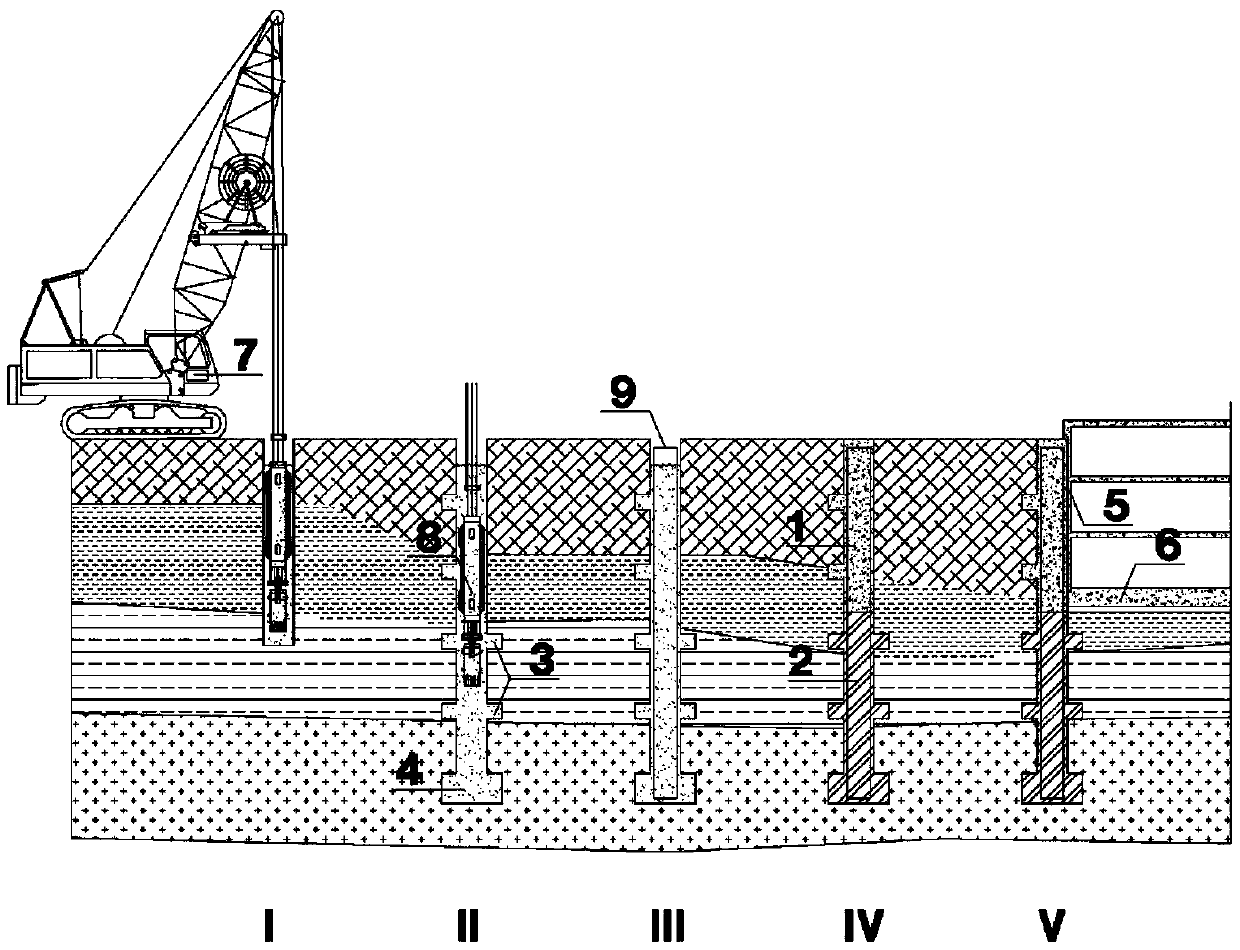 Novel underground diaphragm wall and construction method thereof