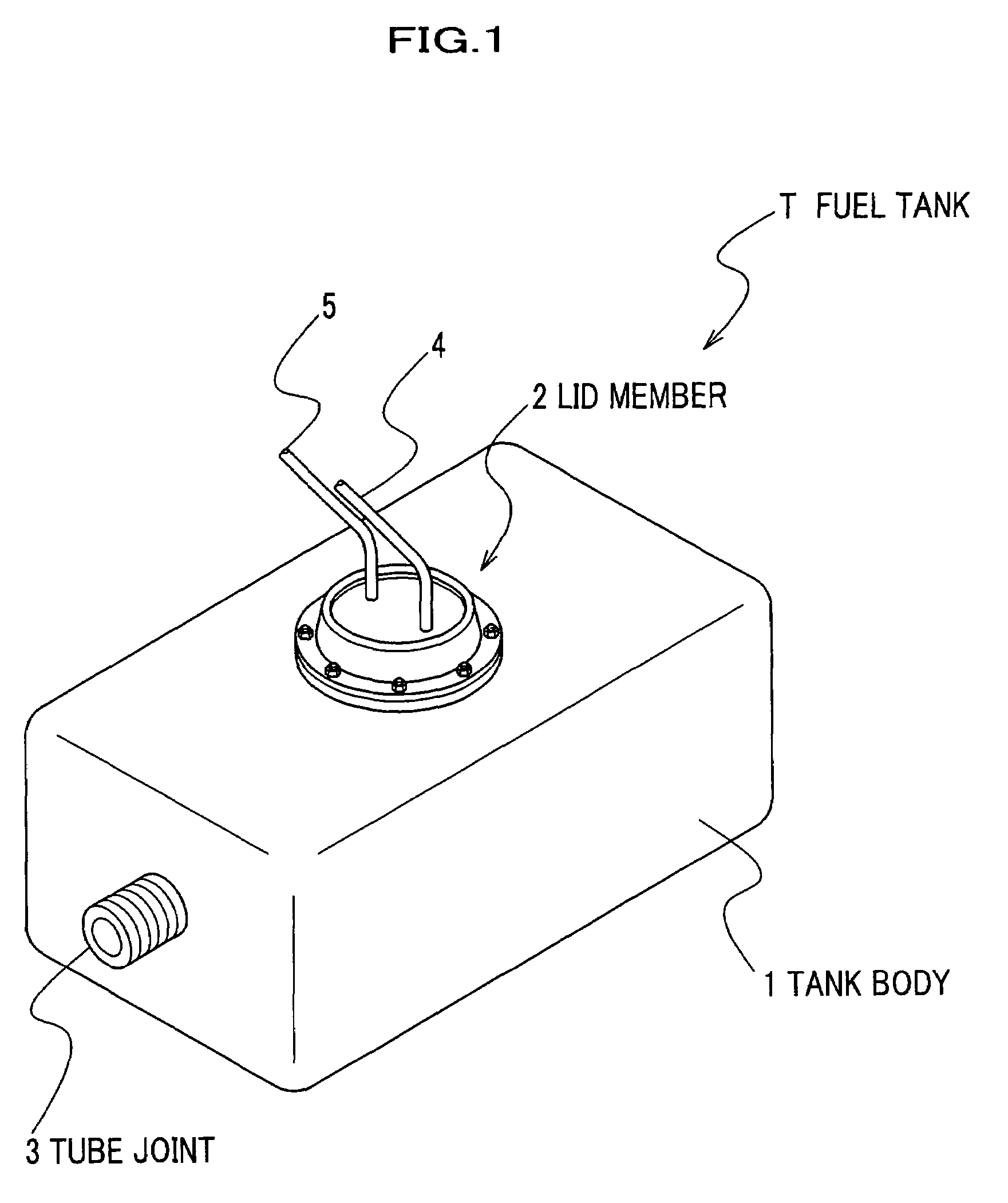 Tube joint for fuel tank