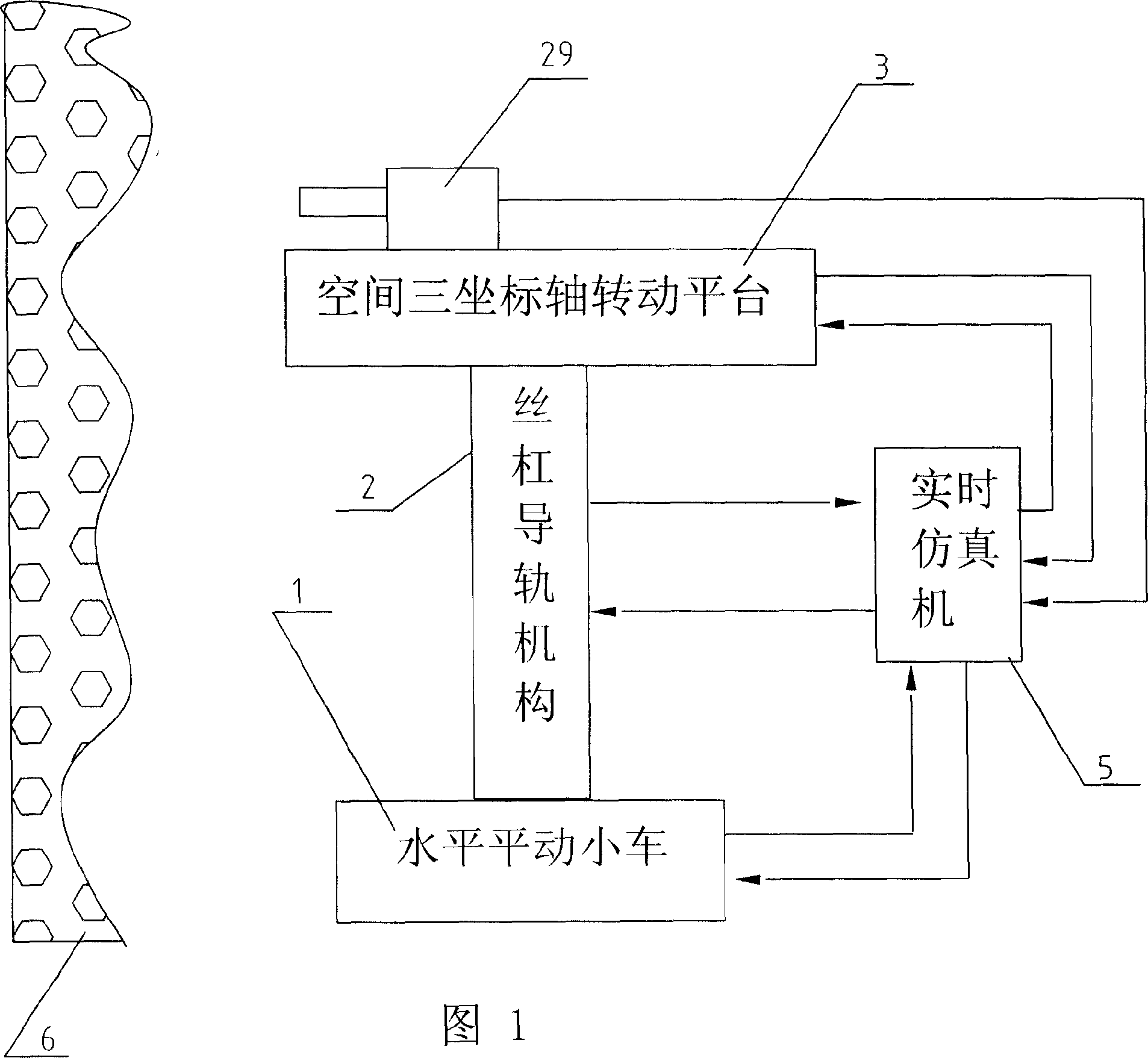 Simulation test device for visual navigation algorithm of soft landing of deep-space detector