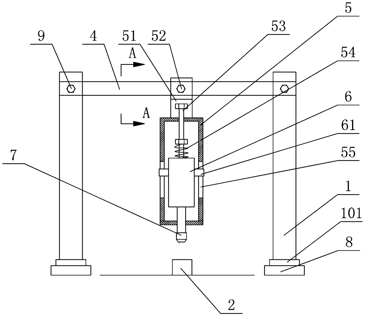 Key testing device used for radio frequency electromagnetic field radiated susceptibility test of key type equipment