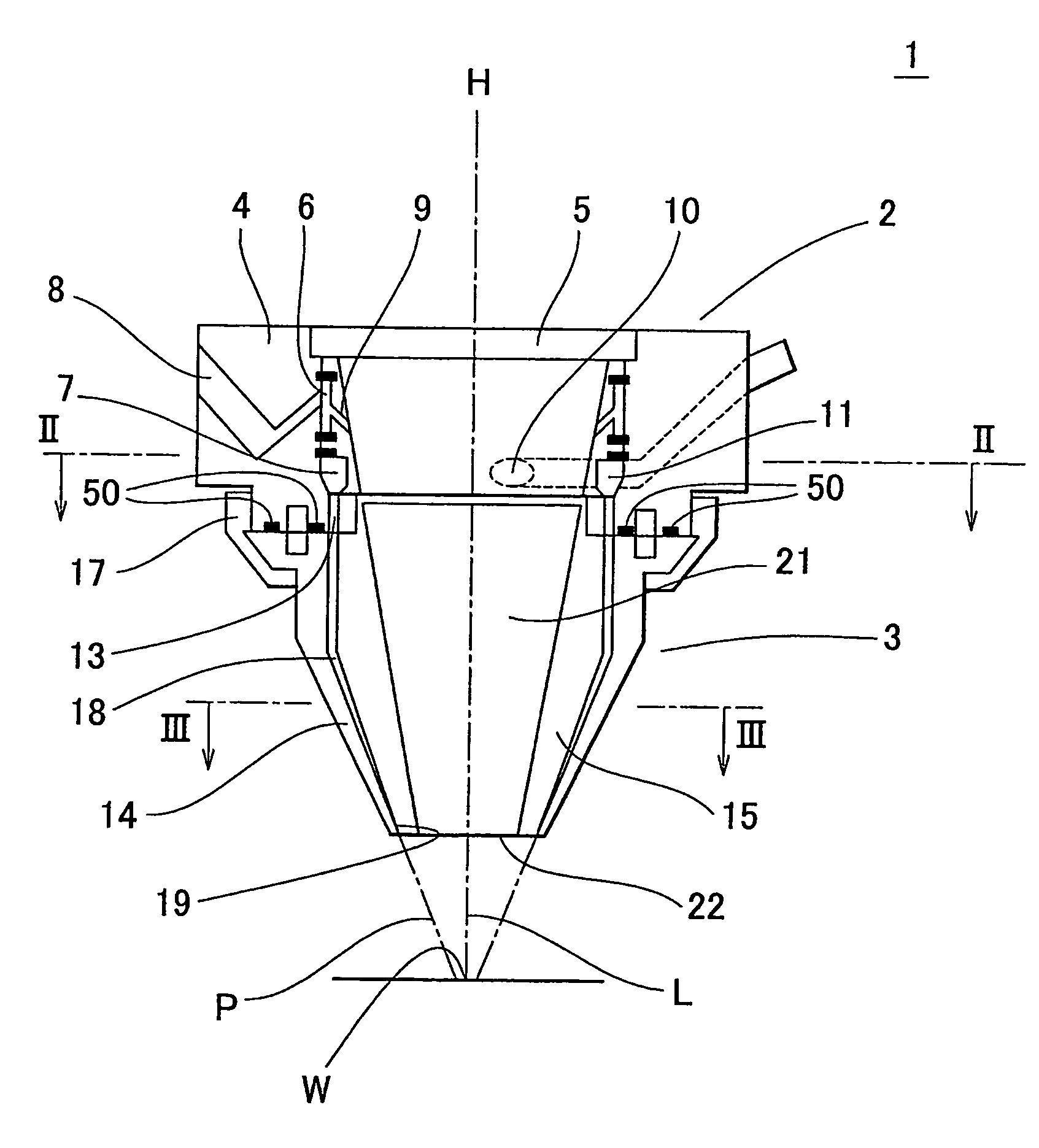 Powder metal cladding nozzle