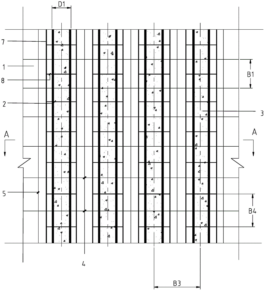 Concrete composite shear wall and construction method thereof