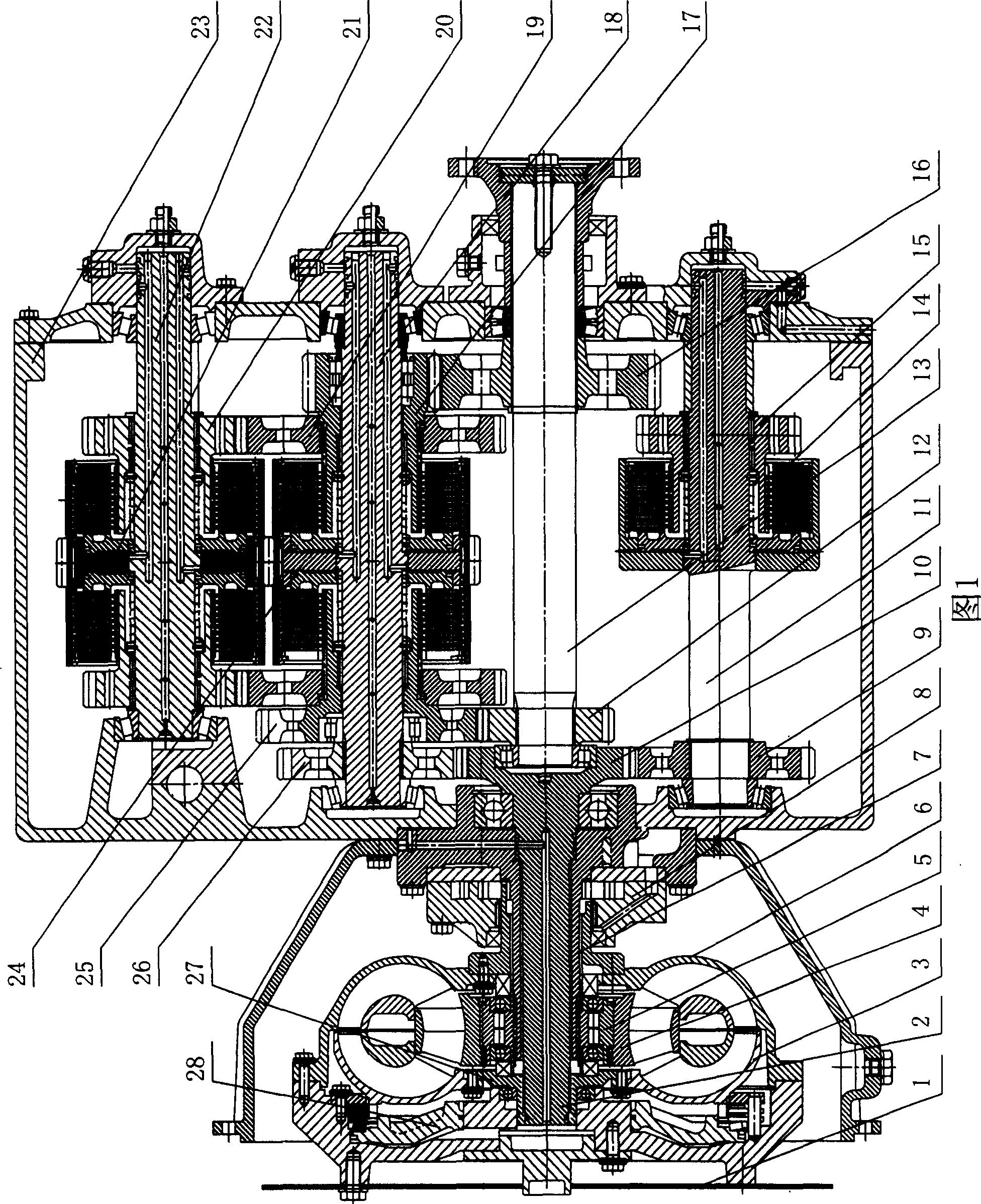 Automobile ordinary geartrain hydraulic speed transmission