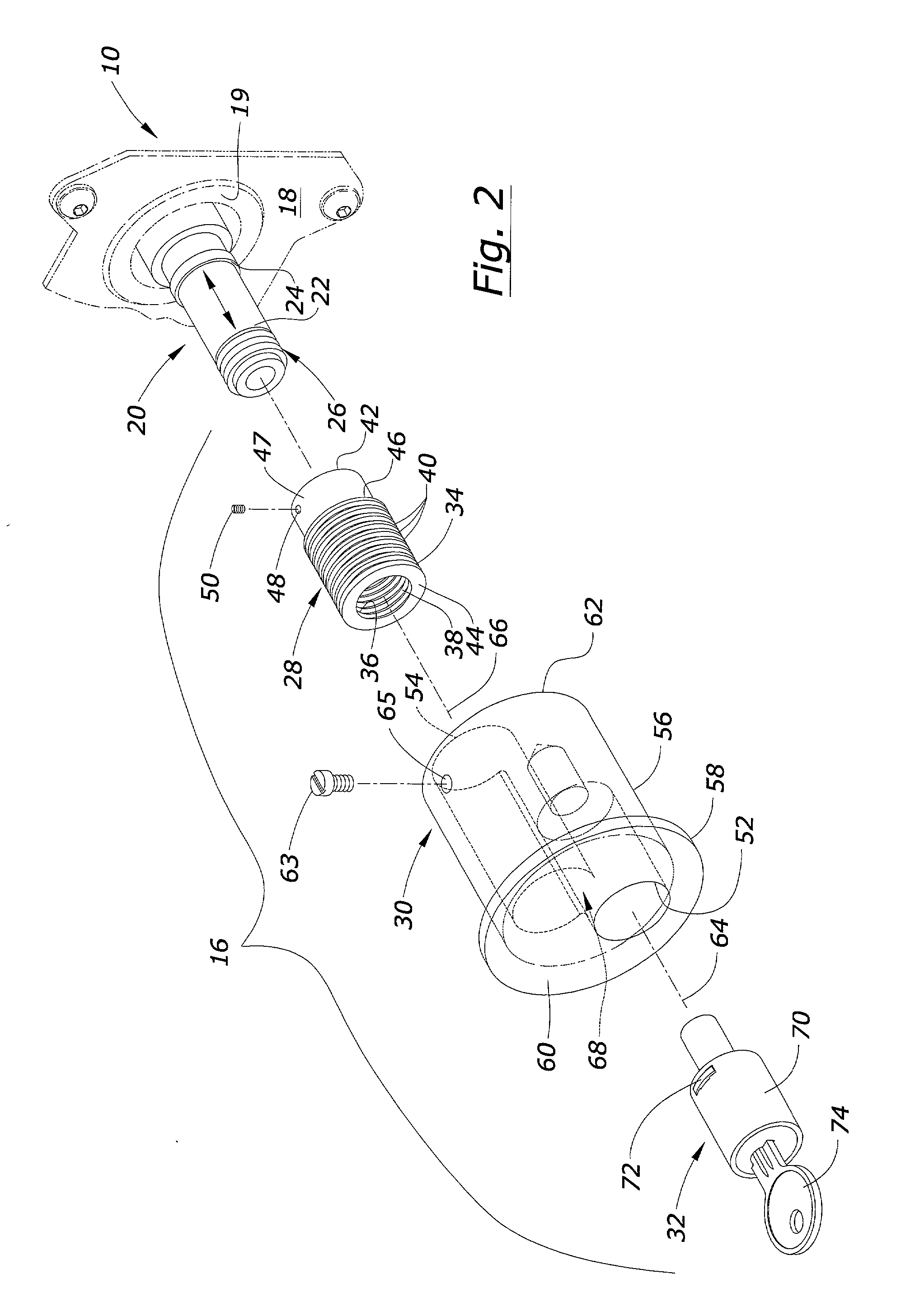 Locking button for semi-tractor pneumatics