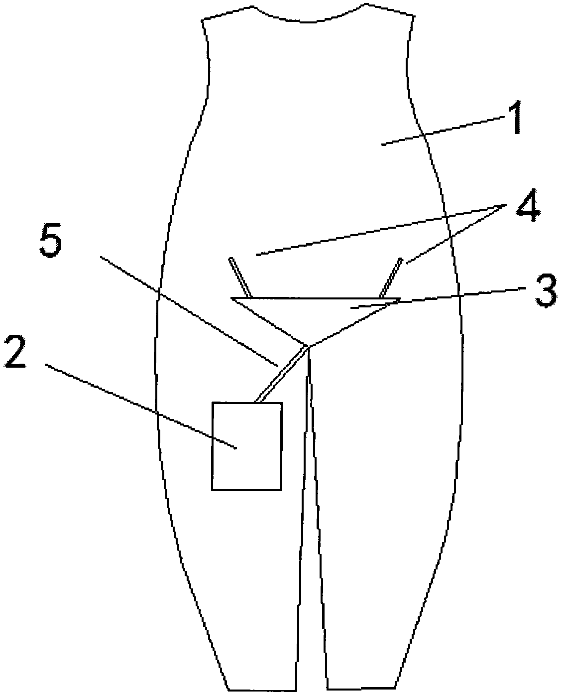 Self-luminous garment with urine storage bag