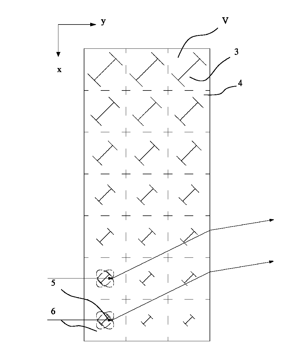 Metamaterial for deflecting an electromagnetic wave