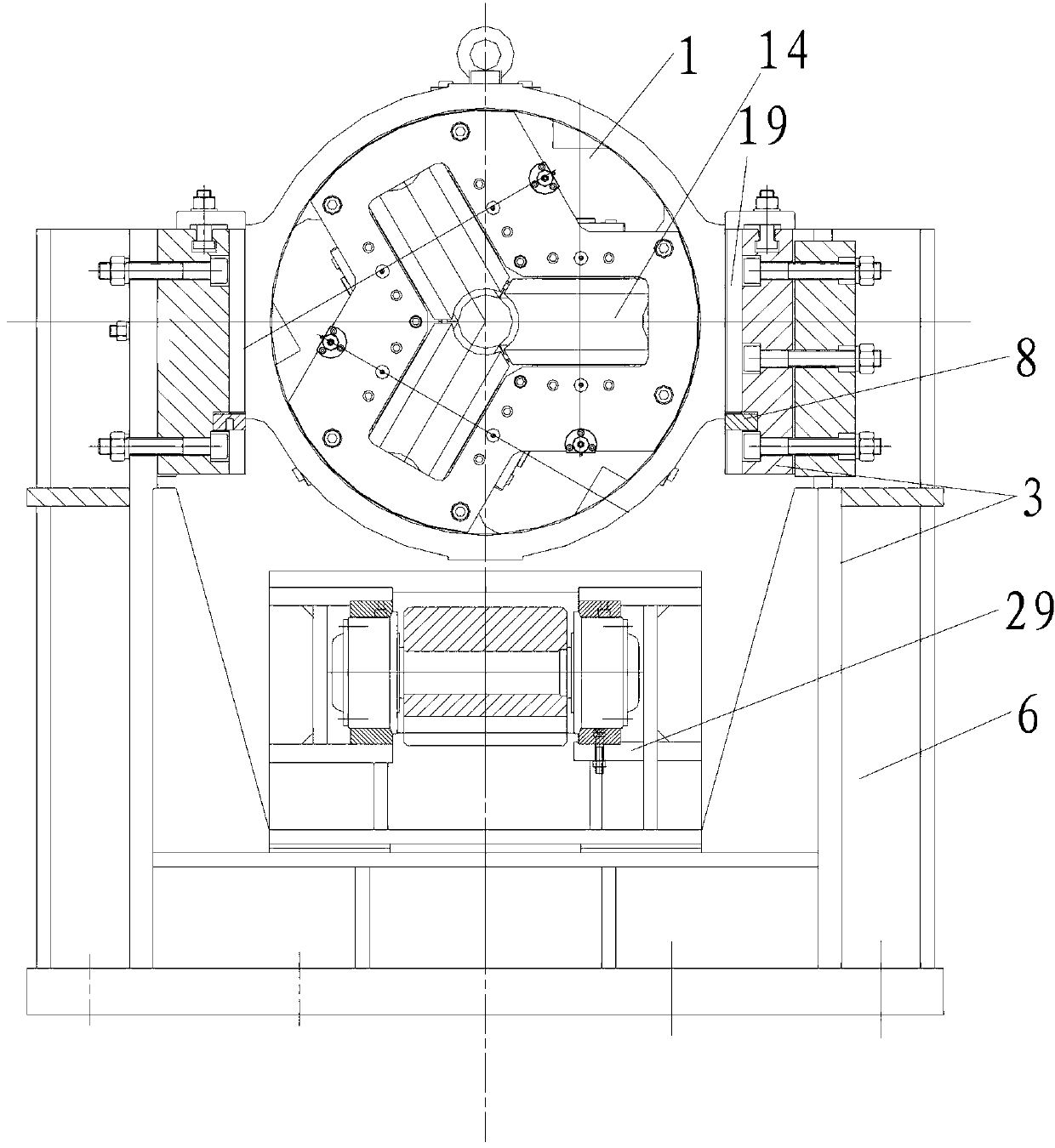 Combined three-roller continuous rolling mill