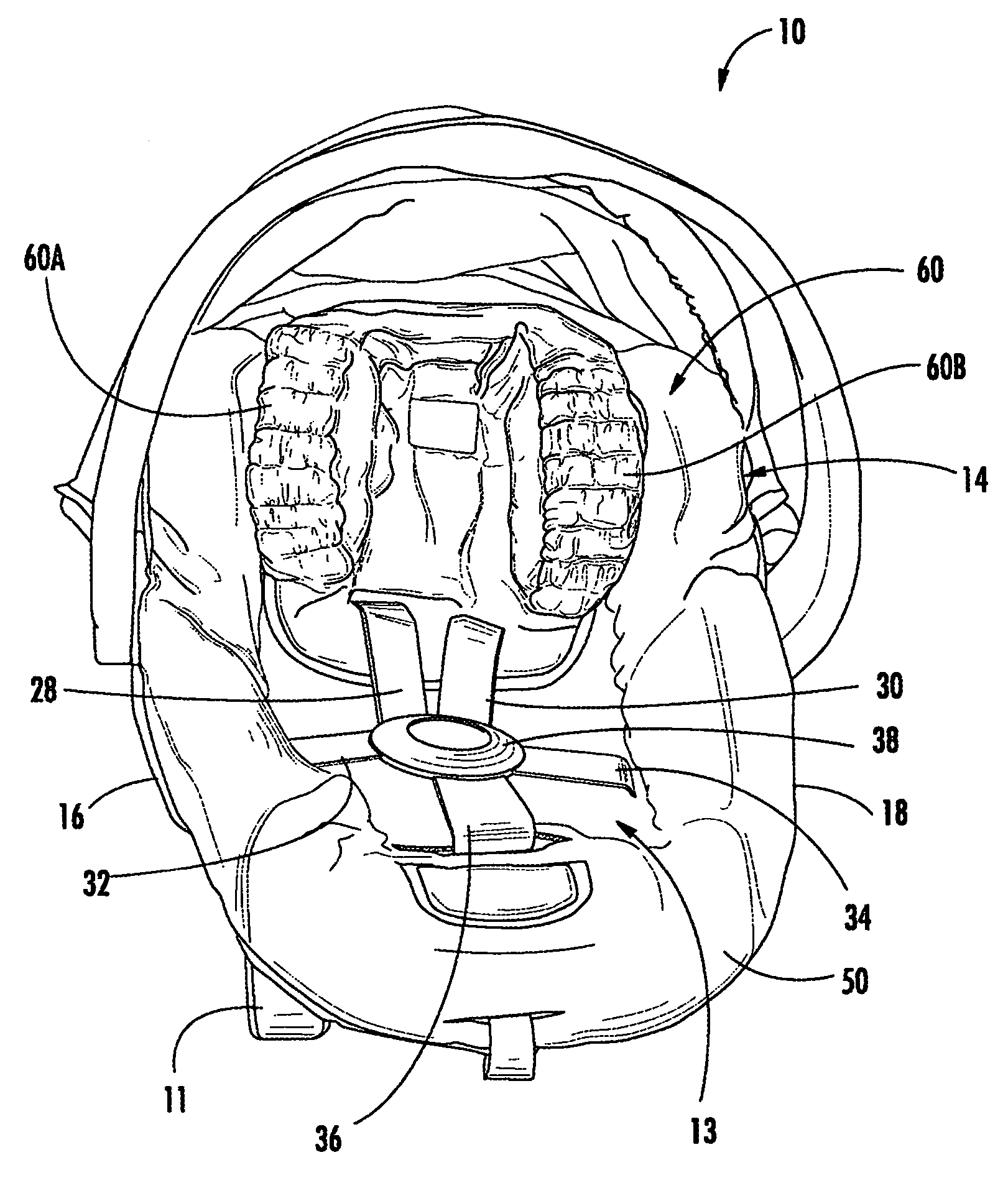 Child safety seat with adjustable head restraint