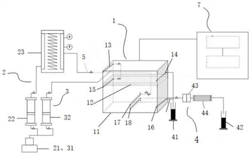 Method and device for researching steam cavity expansion boundary in SAGD development process