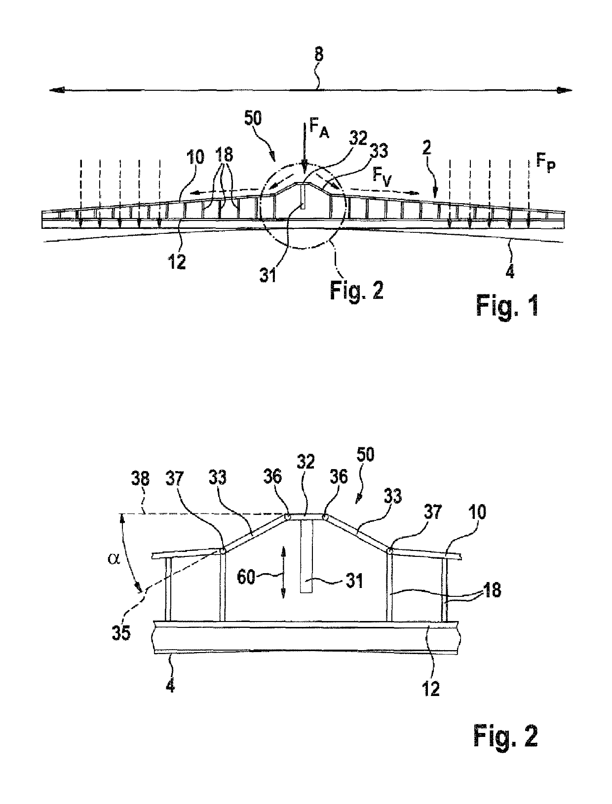 Pretensioning device for a windscreen wiping device