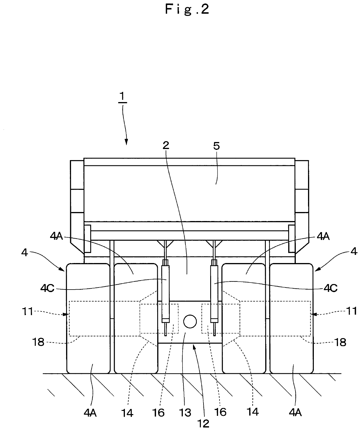 Working vehicle with traveling device having wheels