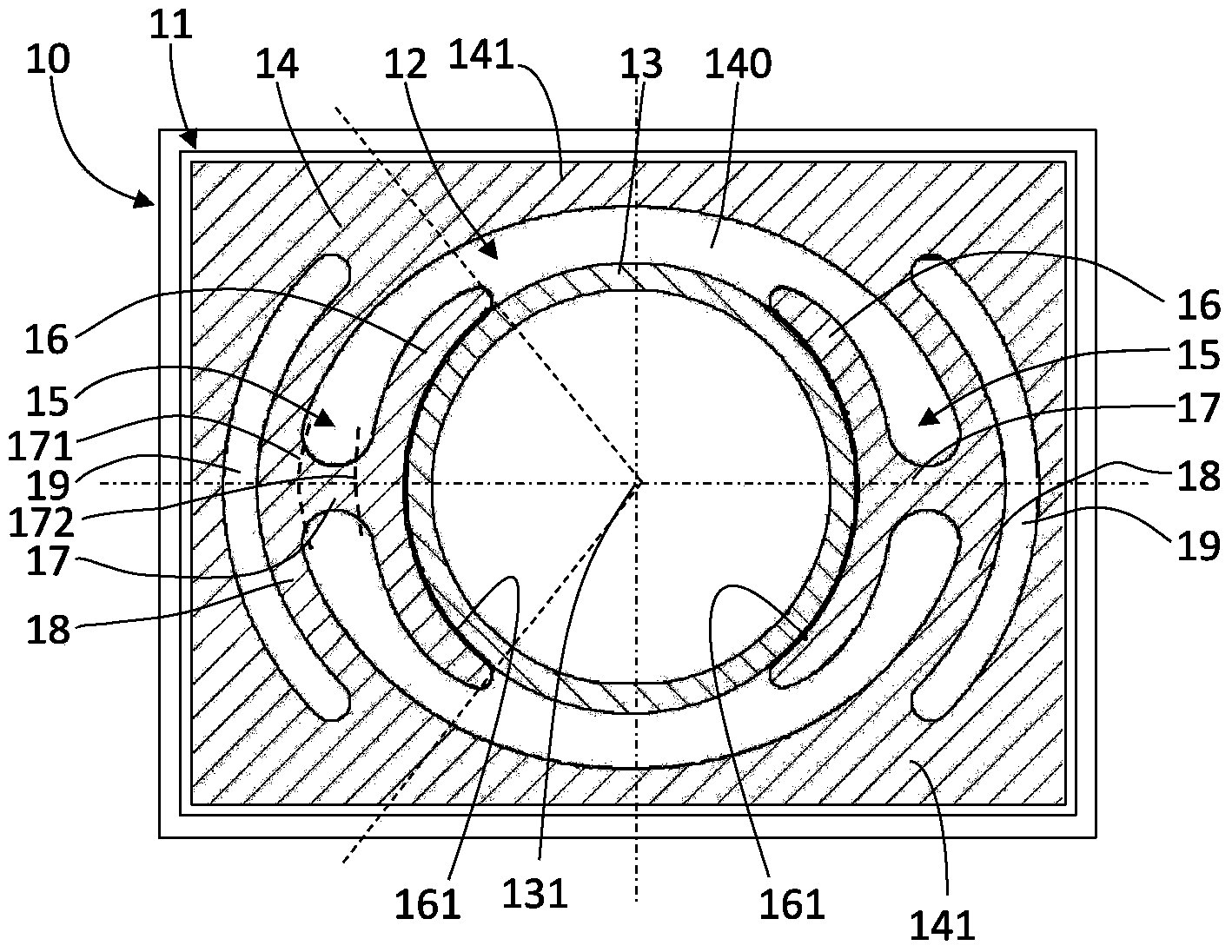 Clock component for receiving an organ by insertion