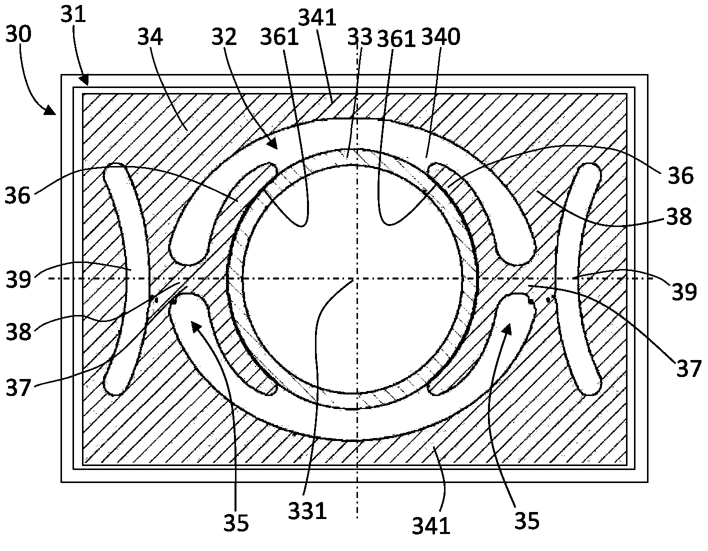 Clock component for receiving an organ by insertion