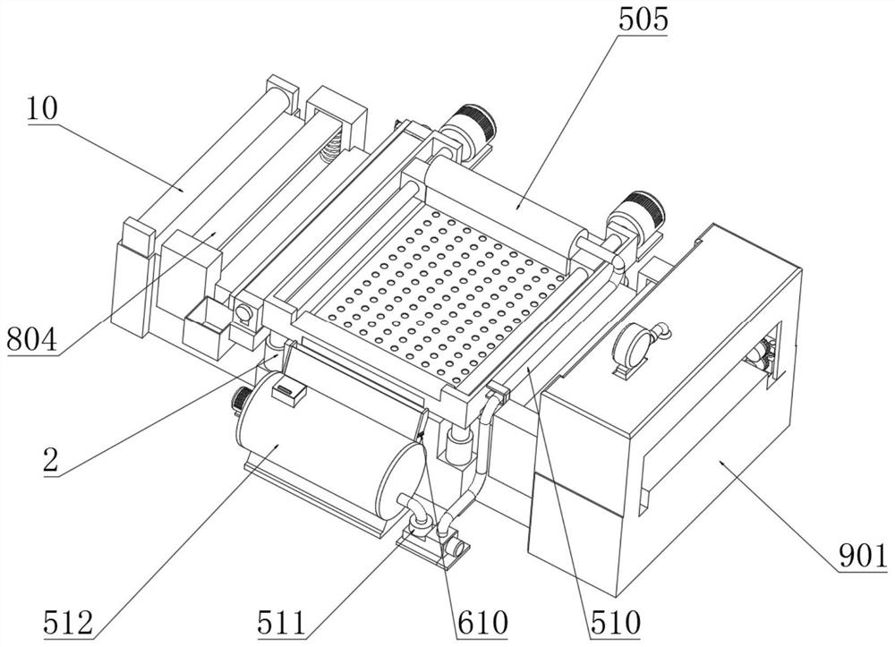 A printing and dyeing treatment device capable of improving the printing and dyeing quality of printed and dyed cloth