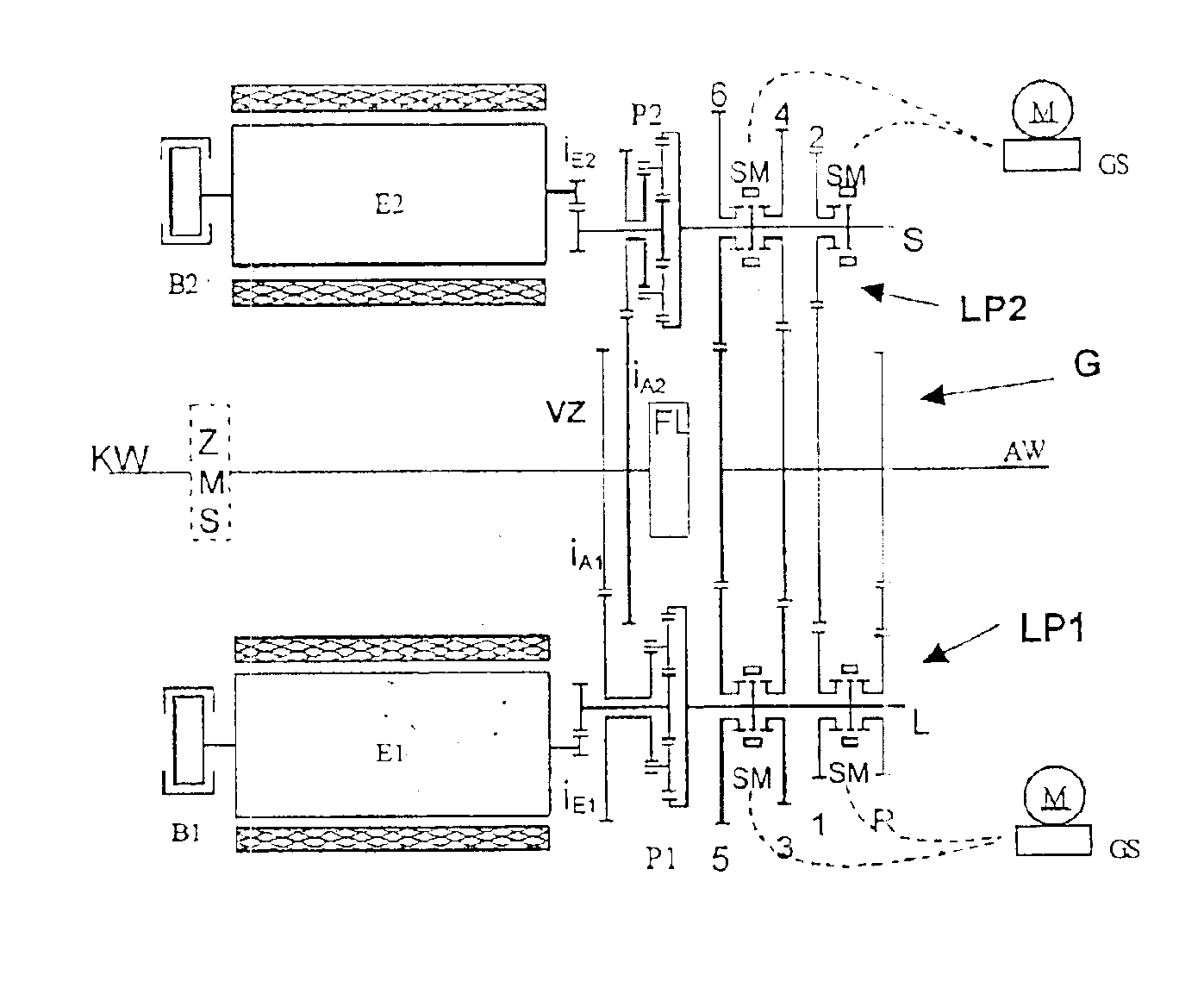 Methods for operating a motor vehicle driven by an internal combustion engine and by two electrical machines