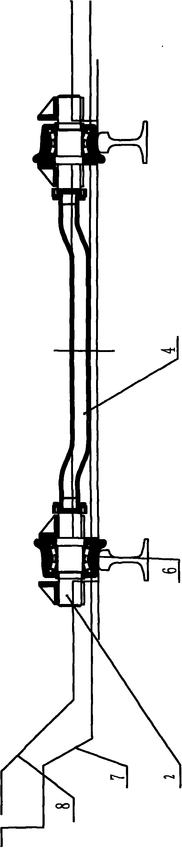 Axle fault rescue device of railway locomotives and vehicles