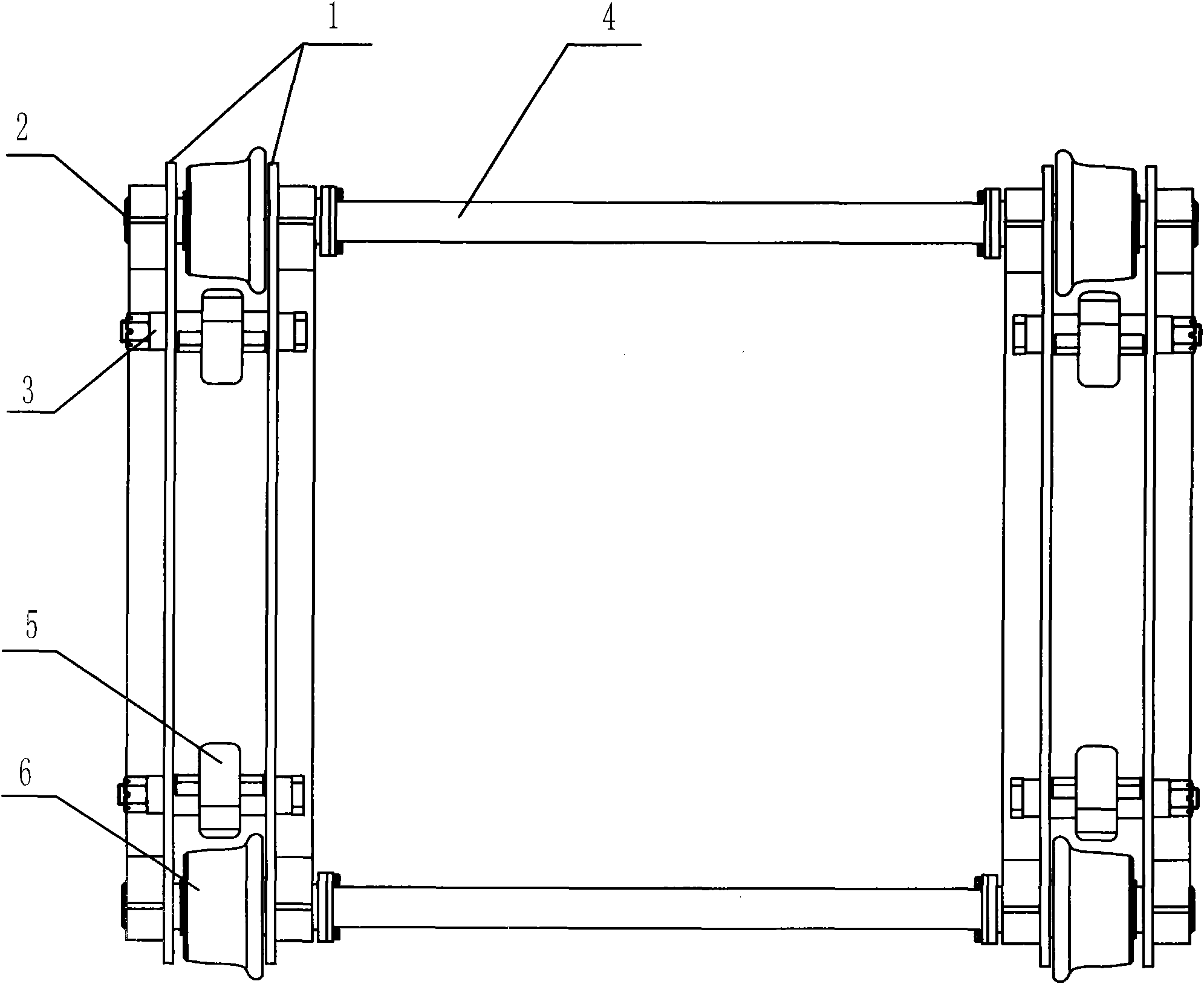 Axle fault rescue device of railway locomotives and vehicles