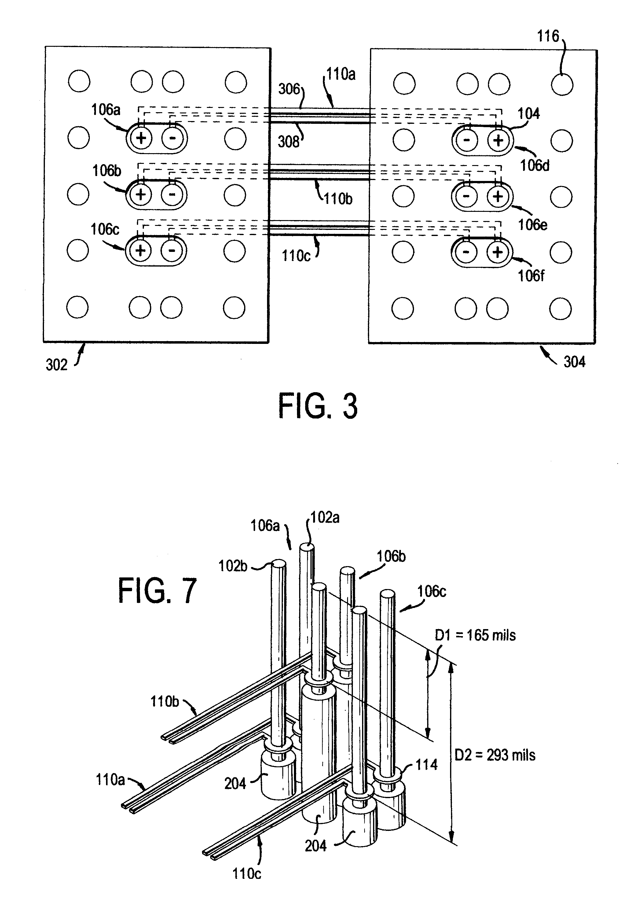 Adjacent plated through holes with staggered couplings for crosstalk reduction in high speed printed circuit boards