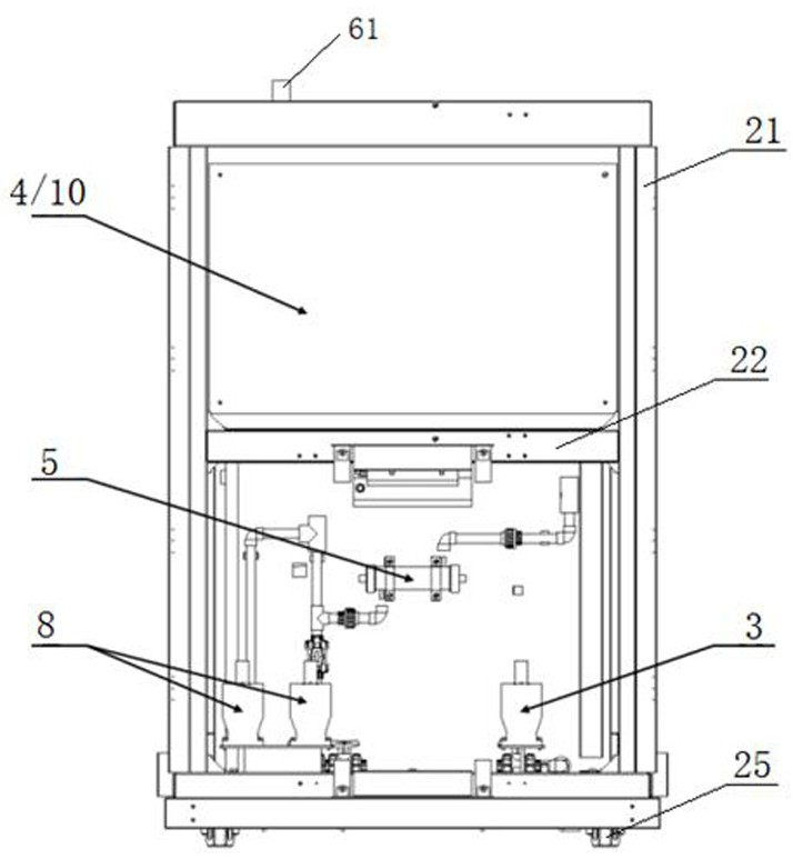 Compact secondary water supply on-site sodium hypochlorite preparation device and control method thereof