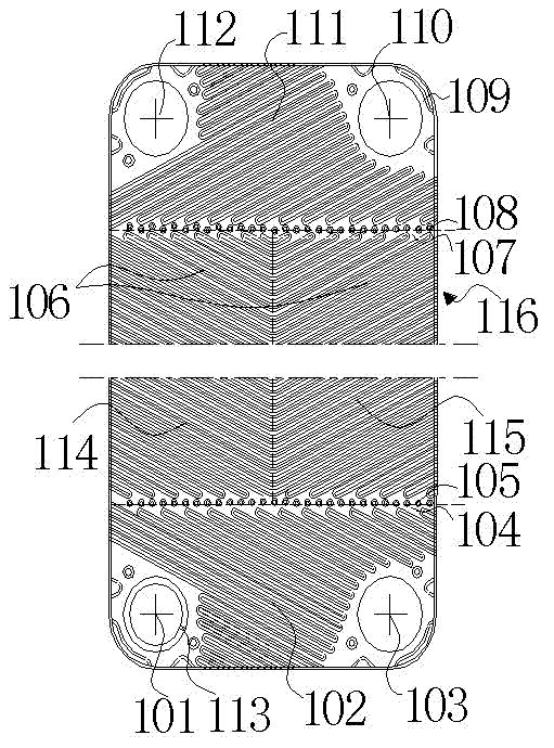 Plate-type heat exchanger with secondary throttling function