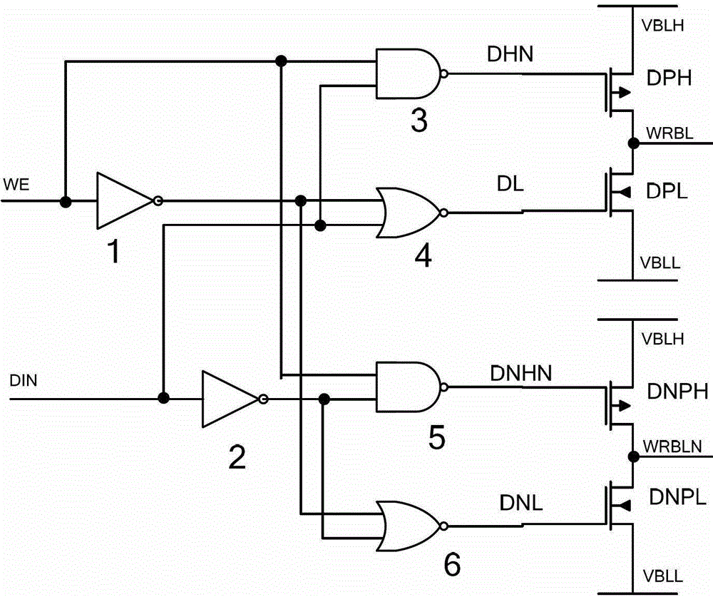 A circuit for enhancing write operation of static random access memory