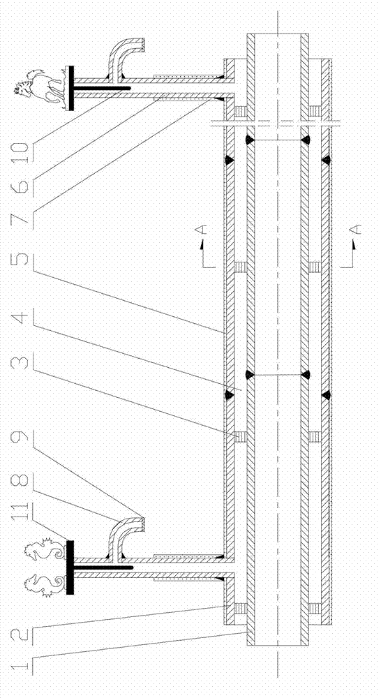 Dual-layer pipe wall composite-type gas pipeline and leakage monitoring method