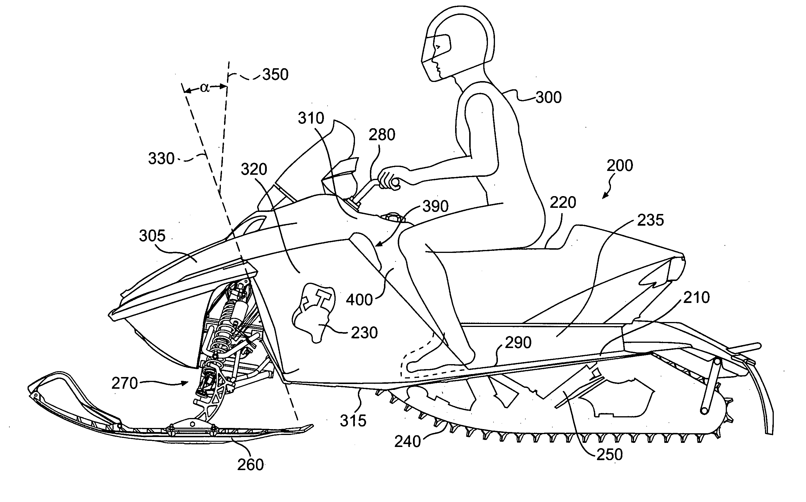 Side panel for a snowmobile