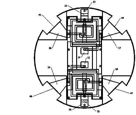 Power dividing phaser for four-arm helical antenna feed