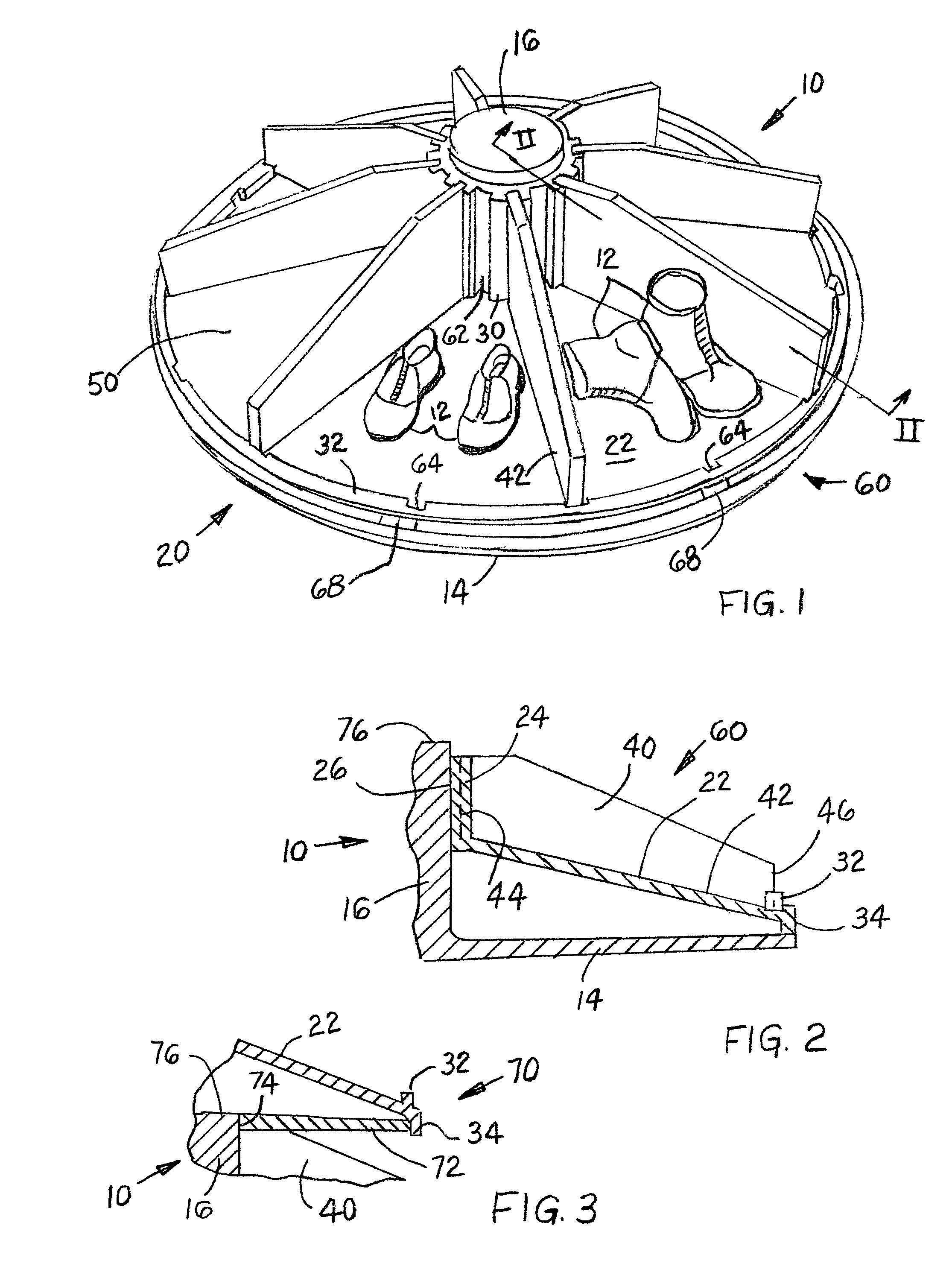 Rotary shoe storage device