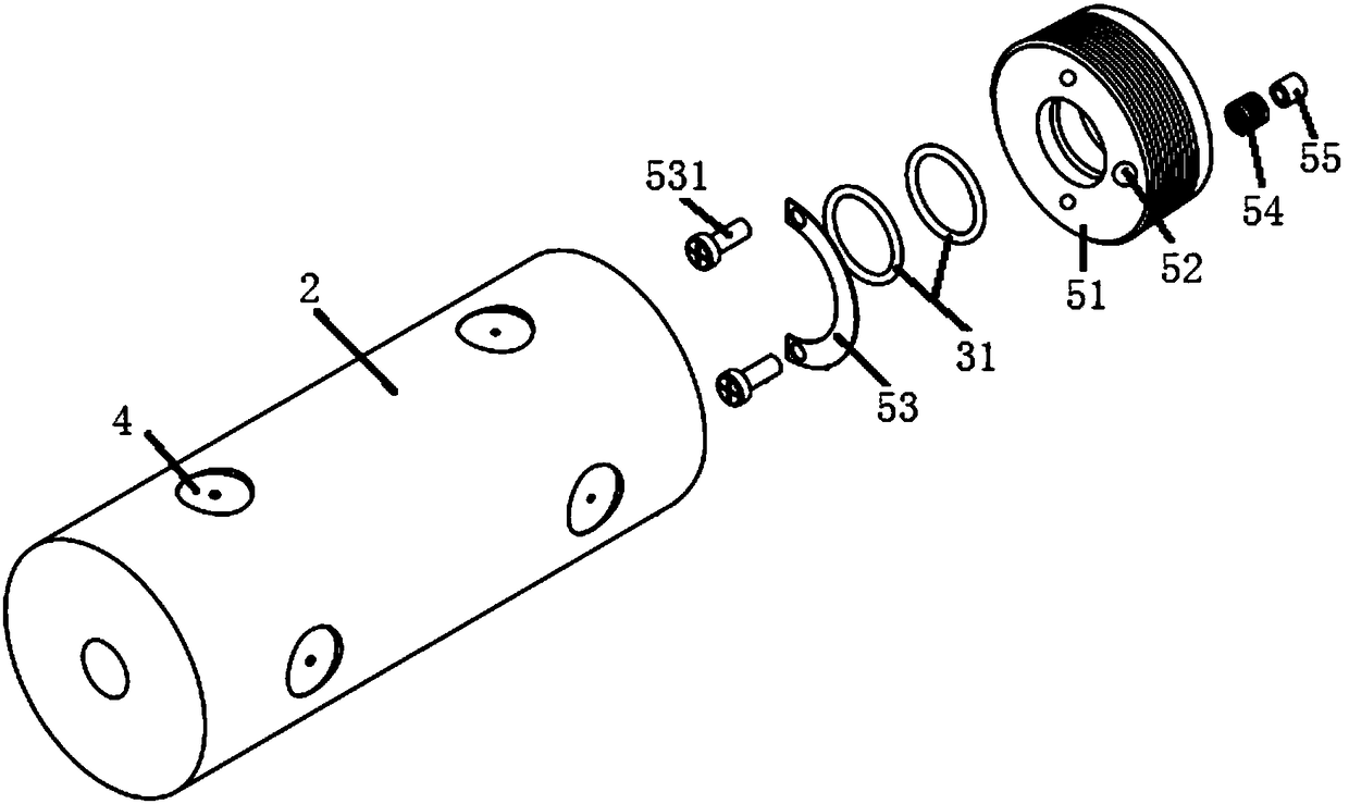 Gas bearing device for free piston type refrigerating machine