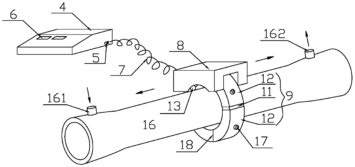 Hollow tubular water processing membrane element ultrasonic wave descaling device, and method thereof