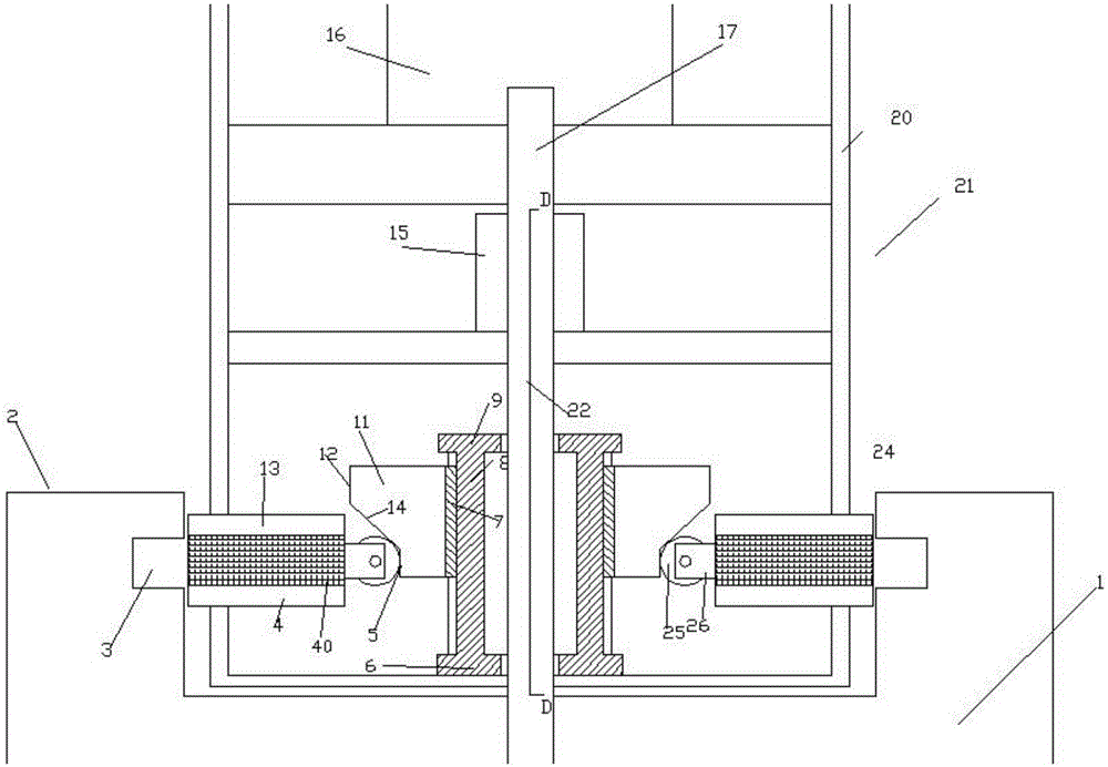 Application method of lift type door plank device using single screw to achieve automatic locking