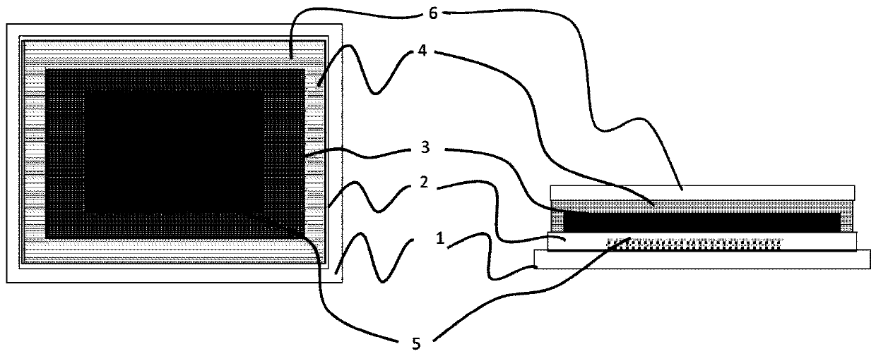 Organic light-emitting electronic device packaging structure and production process thereof