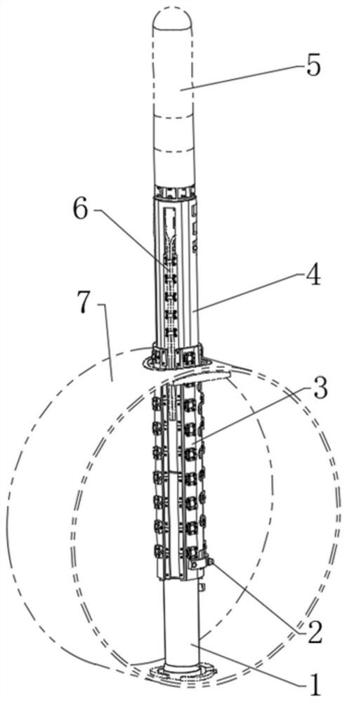 Mast lifting guide device