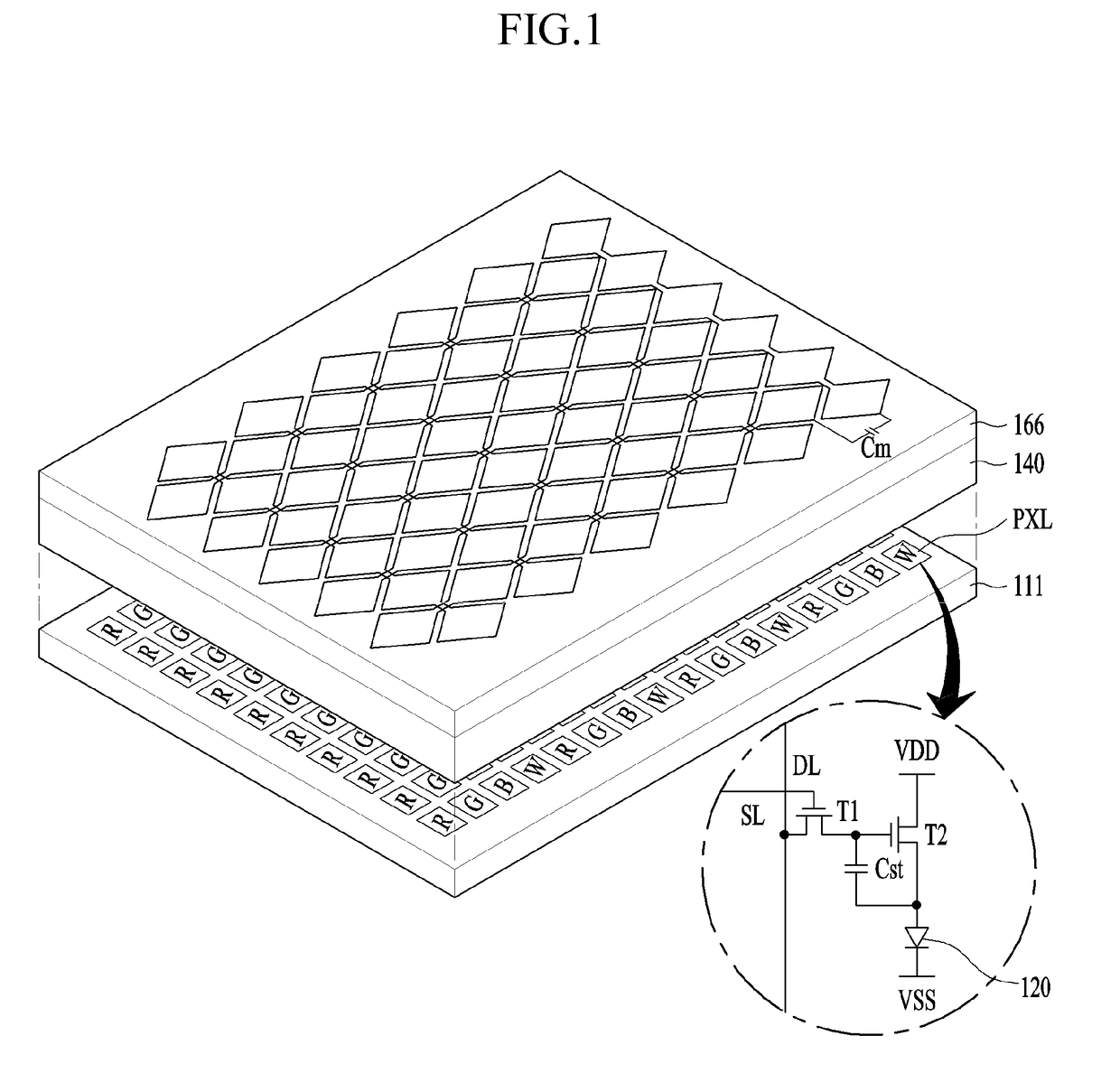 Display device with an integrated touch sensor