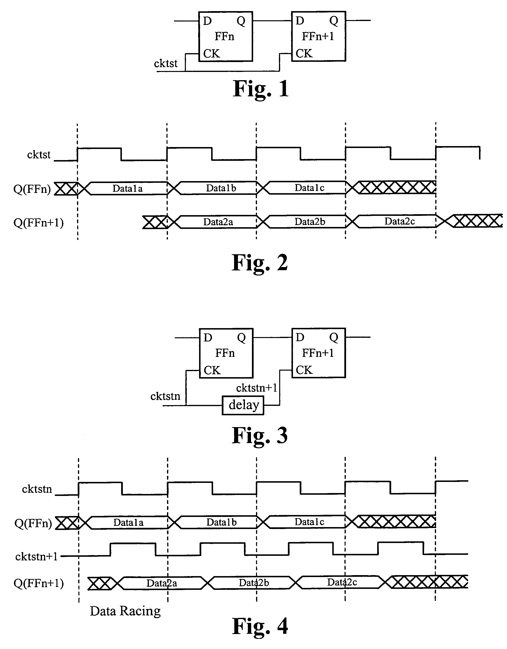 Shift registers free of timing race boundary scan registers with two-phase clock control