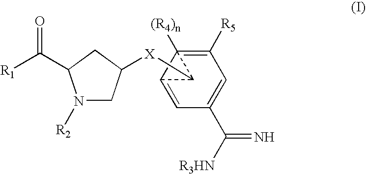 Amidine inhibitors of serine proteases