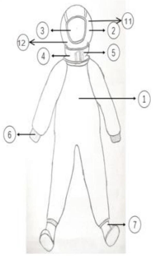 Medical cooling protective clothing based on compressed air oxygen supply system