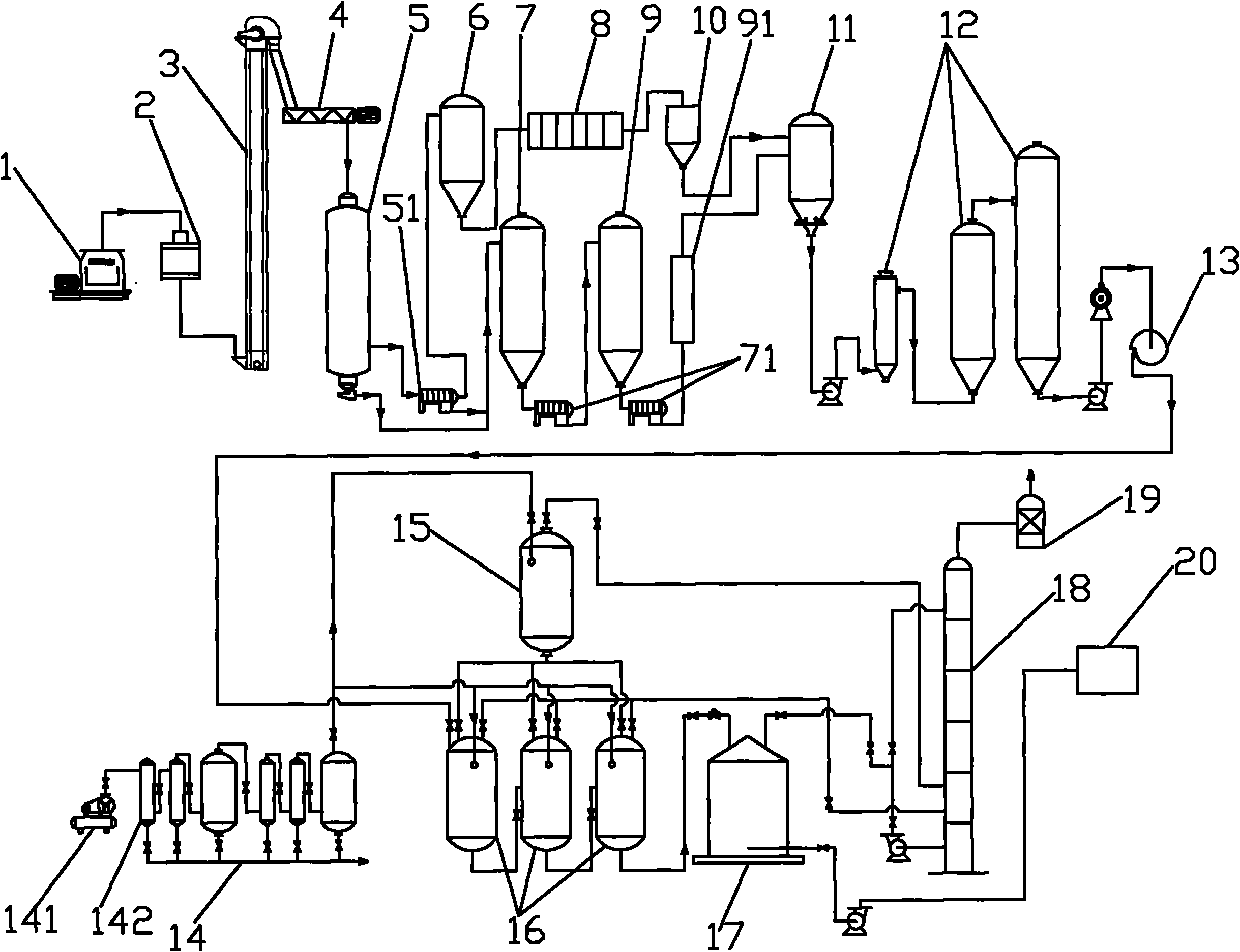 Method and device for producing biological butanol with straw-like materials or agricultural and forestry wastes