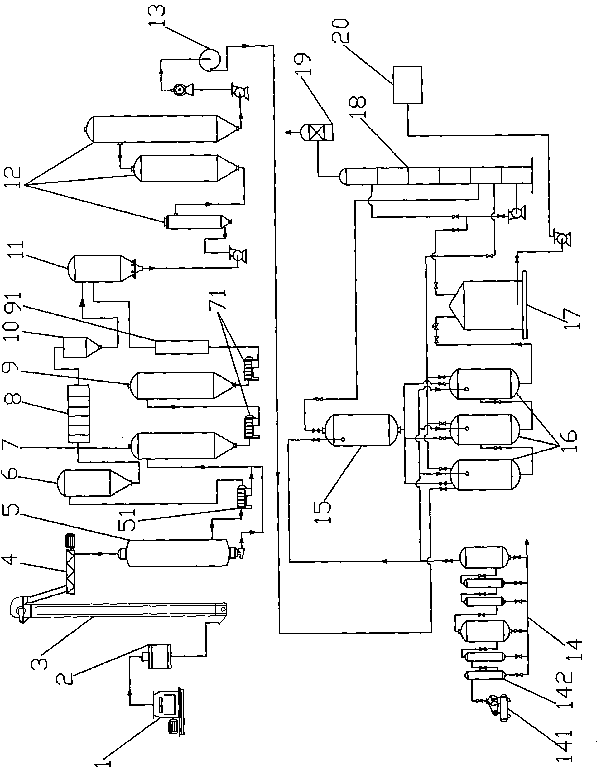 Method and device for producing biological butanol with straw-like materials or agricultural and forestry wastes