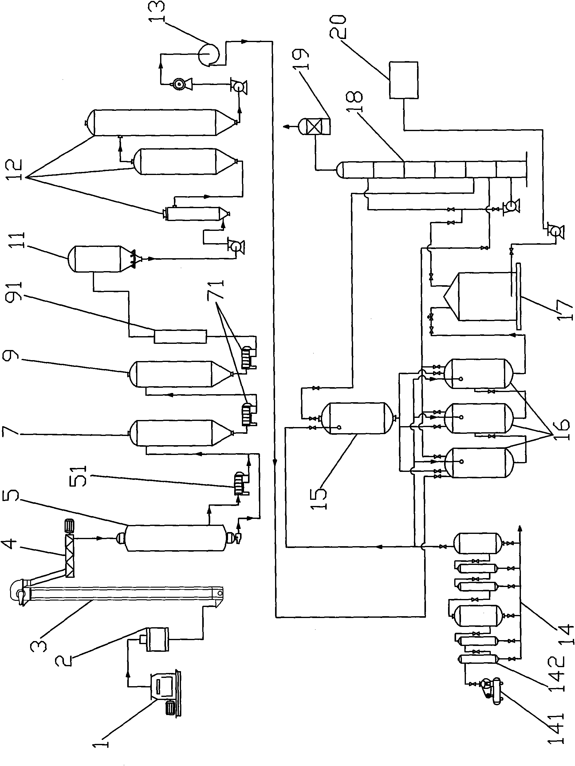 Method and device for producing biological butanol with straw-like materials or agricultural and forestry wastes