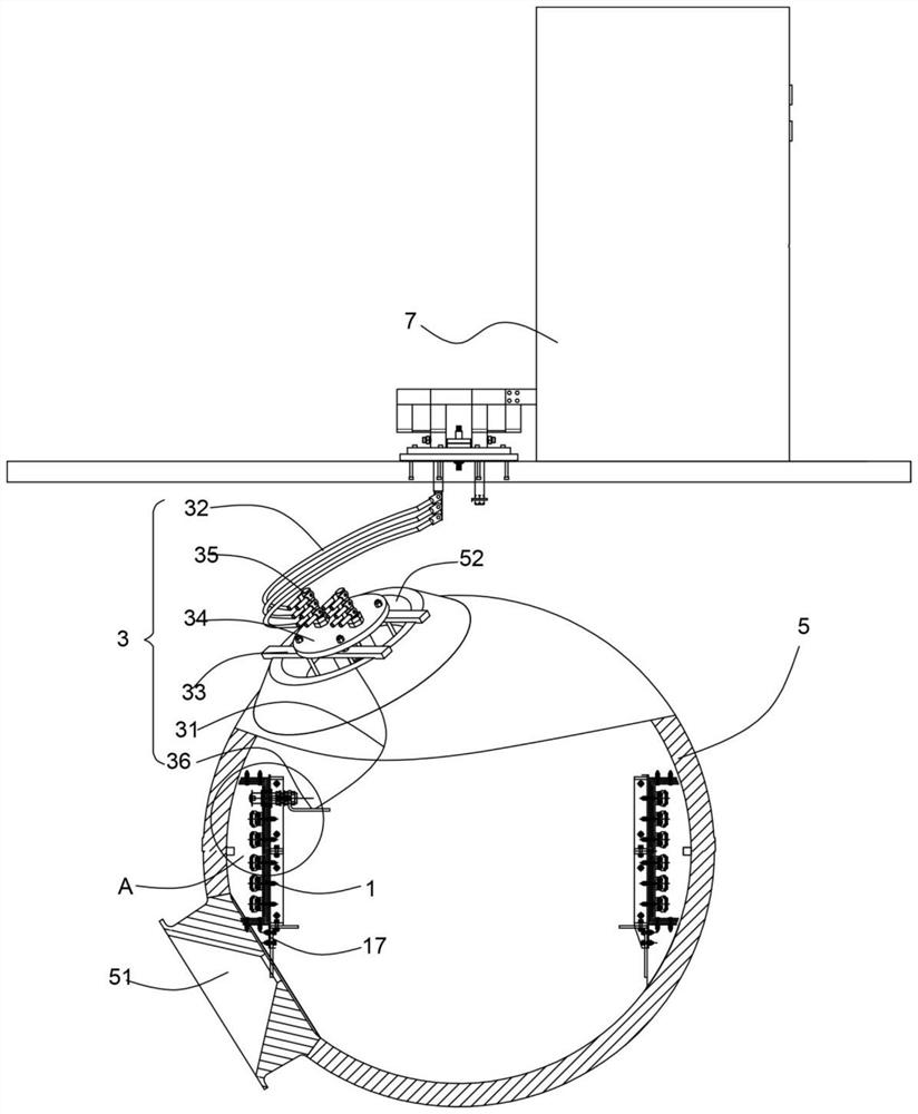 A heating device for a spherical shell