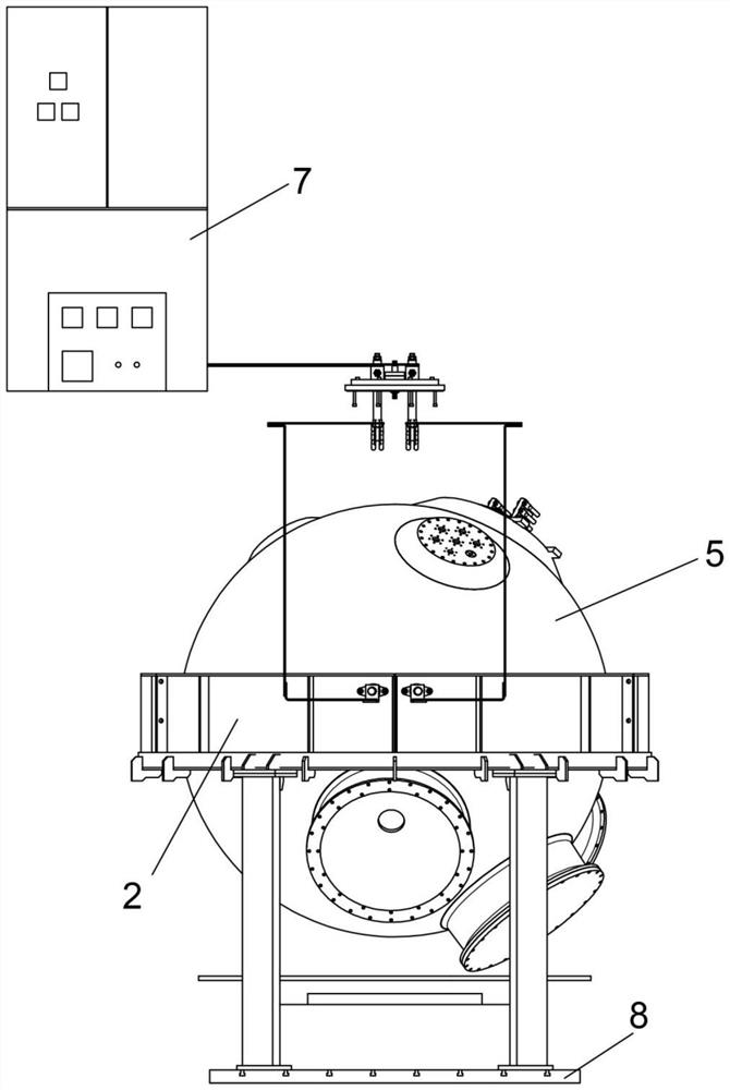 A heating device for a spherical shell